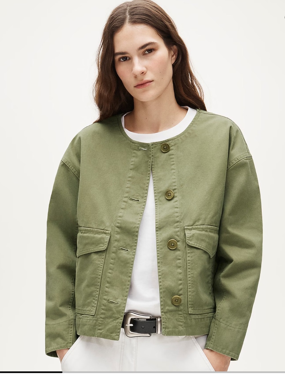 J. Crew Collarless Utility Jacket